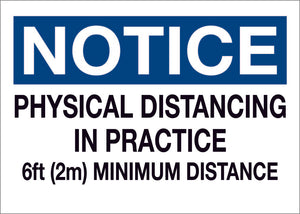 Notice. Physical Distancing